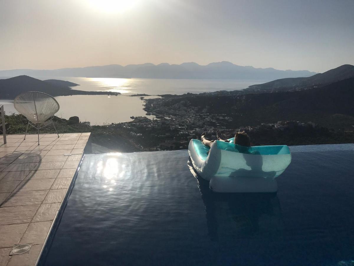 Villa Estee, Luxury Villa With Private Infinity Pool And Jacuzzi Elounda Exteriör bild