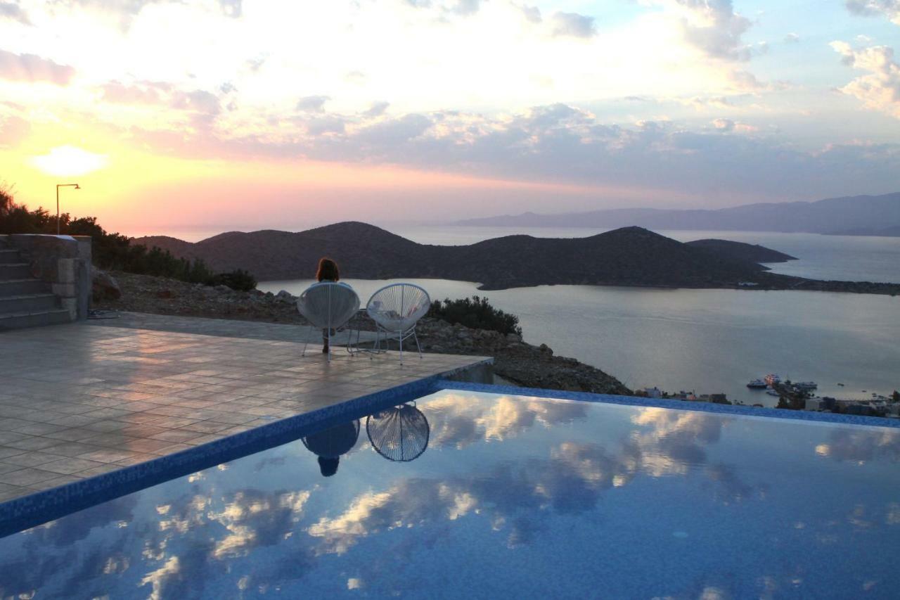 Villa Estee, Luxury Villa With Private Infinity Pool And Jacuzzi Elounda Exteriör bild