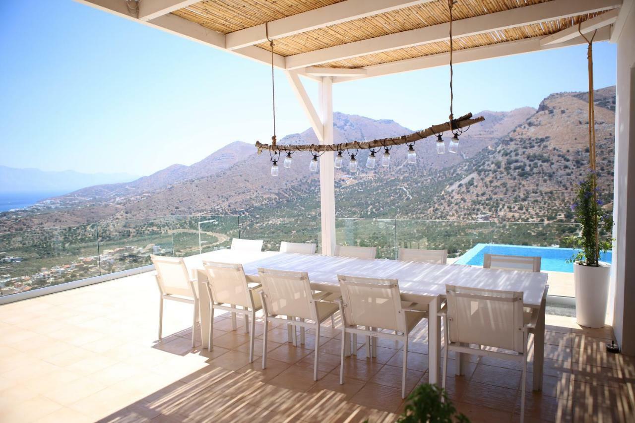 Villa Estee, Luxury Villa With Private Infinity Pool And Jacuzzi Elounda Exteriör bild