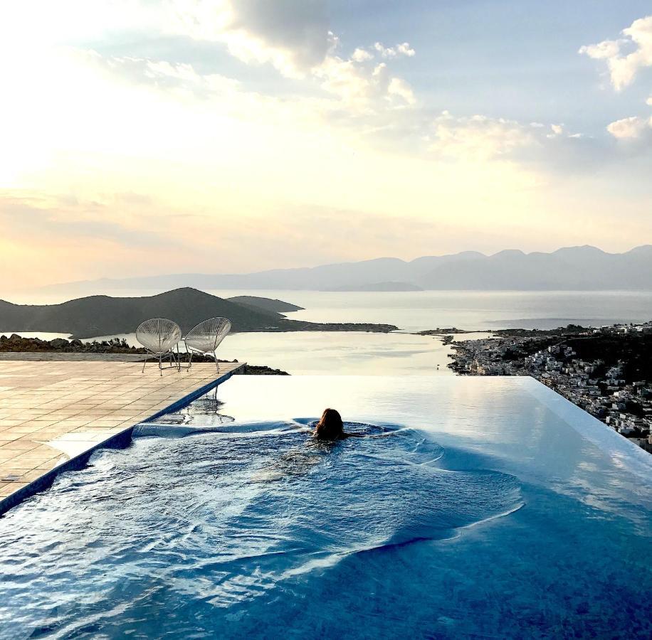 Villa Estee, Luxury Villa With Private Infinity Pool And Jacuzzi Elounda Exteriör bild